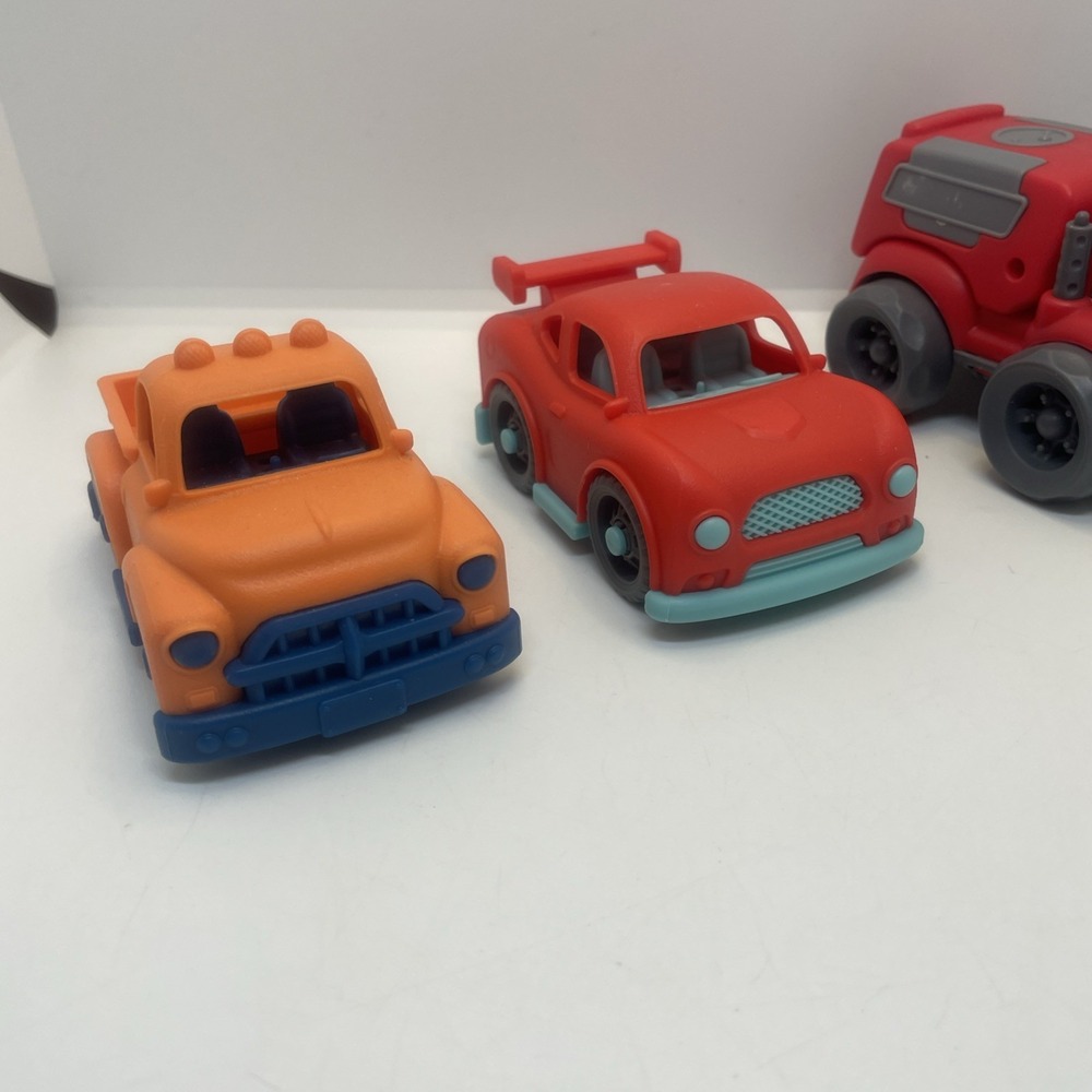 B Toys 2 Wonder Wheels One Red Car and Orange Truck and One Plan Truck